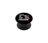 Bask in the Freedom Bearded Dragon Funny Fourth July America PopSockets Adhesive PopGrip