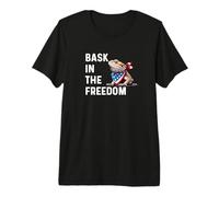 Bask in the Freedom Bearded Dragon Funny Fourth July America Premium T-Shirt