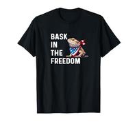 Bask in the Freedom Bearded Dragon Funny Fourth July America T-Shirt