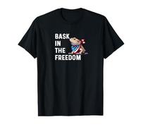 Bask in the Freedom Bearded Dragon Funny Fourth July America Value Graphic T-Shirt