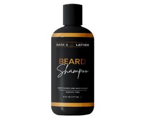BASK LATHER Shaving Shampoo for Men Deeply cleanses and removes dirt buildup for all hair types Conditioning and moisturizing with natural ingredients Sulfate Free