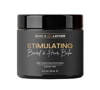 BASK & LATHER Stimulating Hair & Beard Balm Leave-in Conditioner With Essential Oils Mango & Shea Butter Supports Itchy or Dry Scalp for All T