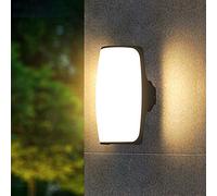 Baska LED Outdoor Wall Light IP65 Waterproof Wall Sconce Lamp, White Acrylic Shade Black Metal Wall Mount Porch Lighting Fixture, Exterior Wall Lamps for Entryway Patio Garden