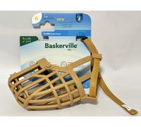 Baskerville Classic Basket Muzzle - Dog can Pant and Drink, Prevents Biting and Food Waste Scavenging, Strong TPR, Ideal for Longer Nosed Dogs, Breathable Dog Training Muzzle for Medium Dogs (Size 6)