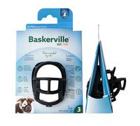 Safe BASKERVILLE ULTRA MUZZLE, Size 3, Patented Humane Design, Breathable, Dog can Pant and Drink, Adjustable, Padded, Dog Training Muzzle for Small & Medium Dogs, Prevents Biting, Wildlife Scavenging