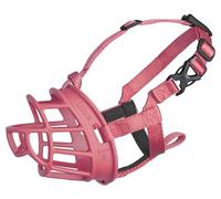 Baskerville ULTRA Dog Muzzle | Size 3, Pink | Patented Humane Design, Dog can Pant & Drink, Adjustable & Padded, Prevents Biting & Scavenging. For Small & Medium Dogs
