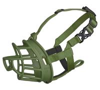 Baskerville ULTRA Dog Muzzle | Size 4, Green | Patented Humane Design, Dog can Pant & Drink, Adjustable & Padded, Prevents Biting & Scavenging. For Medium & Large Dogs