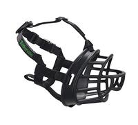 Baskerville ULTRA Muzzle - Patented Humane Design, Breathable, Dog can Pant and Drink, Adjustable, Padded, Dog Training Muzzle for Small & Medium Dogs, Prevents Biting, Wildlife Scavenging (Size 3)