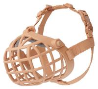 Baskerville Wide Fit Muzzle - For large broad nosed dogs, Boxer, Rottweilers, Breathable, Dog can Pant and Drink, Prevents Biting, Dog Training Muzzle for Medium and Large Dogs (Size 1)