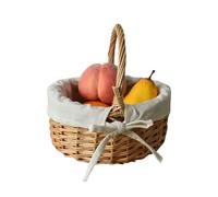 Basket - 200g Wicker Storage Basket for Easter | 7.87 Inch Portable Wicker Basket with Handle for Toys, Fabric Lined Empty Storage Container for Storage