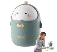 Basket Bin - Tiny Garbage Container Bin For Desktop - Compact Cute Cartoon Rubbish Bin With Lid, Cartoon Tab-le Trash Can For Bath-room, Kitchen