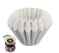 Basket Coffee Filters | Cake Shaped Pattern Coffee Filters Single Serving Paper,Coffee Filter Paper Use with Reusable Cup Filter Pods for 1-4 Cups Coffee Machines