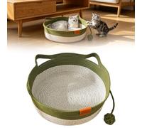 Basket for Cats, Cotton Woven Cat Bed with Toy Tail 2026 New Instinct Basket Claw-Proof Woven Cotton Rope Cats Cave Washable Woven Sleeping Nest Scratcher Beds for Kitten Puppy All Season，Green：S