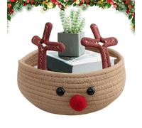 Basket For Holiday Decorations, Reindeer Basket For Toys, Christmas Storage Organizer, Decorative Basket For Toiletries, Reindeer Basket For Fruits, Woven Christmas Storage Organizer