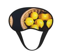 Basket Lemons Print Blackout Sleep Mask - Side Sleeper Eye Cover, Soft Comfort, Perfect for Travel, Meditation