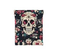 Basket Lemons Print Leather Coin Purse, Small Change Pouch Wallet,Squeeze Coin Purse Pouch For Men Women, Flowers Skull Ornamental Pattern, One Size, Fashion