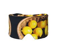 Basket Lemons Print Sleep Eye and Ear Muffs Mask - Adjustable Yoga Travel Headband, Keep Warm Shading Comfortable Aid