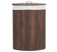 Beliani Basket Matara Bamboo Wood Dark Brown
