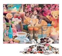 Basket Napping Kittens Wooden Jigsaw Puzzles for Adults Fun 1000 Pieces Toy Intellectual Game Stress Relief Toy Home Decoration Education Game Relaxation And Intelligence 1000pcs (75x50cm)