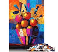 Basket of Apples - Vibrant Cubist Still Life Puzzles 500 Pieces for Teenagers Gifts Wooden Puzzle Adult Jigsaw Puzzle Family Fun Jigsaws Puzzles 500pcs (52x38cm)