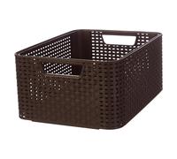 Basket Rattan Design Storage Multipurpose 18L Comfortable Handles Brown Durable