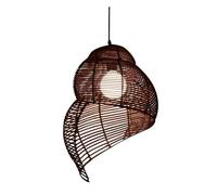 Basket Shade Hallway Asian Natural Bird Nest Chandelier Indoor Lighting Rattan Pendant Lamp Light Fixture for Living Room,Kitchen Island(Brown,25CM)