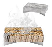 Basket Smoker Tray, Stainless Steel 8 X 5 Inch, Anti-Slip Smoke Generator, Heat-Resistant BBQ Smoker Tray for Meat Fish Cheese, Pellet Smoker