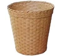 Basket Trash Can Woven Trash Can 7x10 Inch Small Small Woven Basket Trash Can Natural Straw Round Desktop Trash Can Simple Household Waste Paper Basket for Home Offices Desk Type1