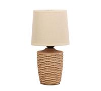 Basket Weave Table Lamp with Beige Linen Shade