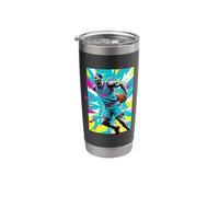 Basketball 24 Behind The Back in Bright Summer Colors Comic Stainless Steel Insulated Tumbler