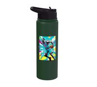 Basketball 24 Behind The Back in Bright Summer Colors Comic Stainless Steel Insulated Water Bottle