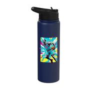 Basketball 24 Behind The Back in Bright Summer Colors Comic Stainless Steel Insulated Water Bottle