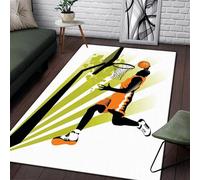 Basketball 3D Printing Bedroom Carpet 180 X 280 Cm - Indoor Doorway Non-Slip Floor Mat Carpet - Soft Touch - Polyester - Easy To Clean - Suitable For Dining Room, Kitchen, Table, Home, -7227981503643