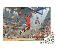 Basketball Alley-Oop Dunk （1） Wooden Jigsaw Puzzle Waterproof 1000 Piece Puzzles for Adults Gifts Fun Challenging Games