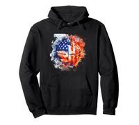 Basketball America Basketball Hoop USA Artwork Watercolor Pullover Hoodie