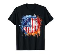 Basketball America Basketball Hoop USA Artwork Watercolor T-Shirt