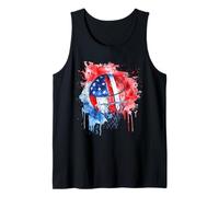 Basketball America USA Artwork Watercolor Basketball Hoop Tank Top
