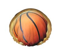 Basketball Arena Print Shower Cap â€“ Reusable, Double Layer, with Elastic Band â€“ Perfect for Home, Spa, Hotel, and Travel