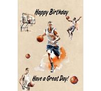 Basketball Art Birthday Card (Design 2)