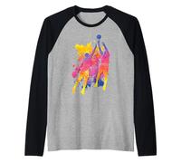 Basketball Art Colorful Abstract Cool Basketball Raglan Baseball Tee