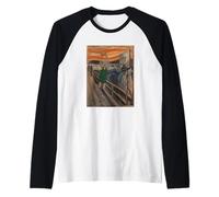 Basketball Art - Scream ON The Alley Hoop Dunk in Green Raglan Baseball Tee