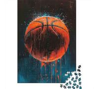 Basketball Art Spray 1000 Piece Thickened Paper Jigsaw Puzzle Adults Relaxation Hobby Brain Teaser 38x26cm/1000pcs