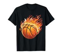 Basketball Artwork Bball Player On Fire Basketball Hoop T-Shirt