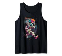 Basketball Artwork Colourful Astronaut Basketball Player Tank Top