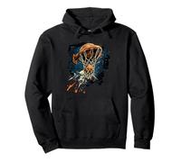 Basketball Artwork Slam Dunk Splash Basketball Player Hoop Pullover Hoodie