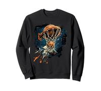 Basketball Artwork Slam Dunk Splash Basketball Player Hoop Sweatshirt