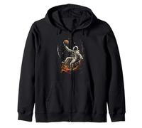 Basketball Astronaut Basketball Hoop Basketball Player Zip Hoodie