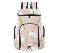 Basketball Backpack, Sport Bag with Ball and Shoe Compartment for Soccer Football Volleyball Swim Gym Travel, Bunny with Lilies of The Valley Butterfly