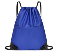 Basketball Bag Basketball Bag Drawstring Backpack Bag Waterproof Oxford Cloth Draw String Back Sack With Zip Pocket For Sports Traveling Outdoor Large Basketball Backpack For Unisex(Blue)