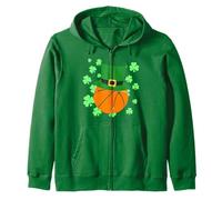 Basketball Ball - Leprechaun Hat St Patrick’s Day Zip Hoodie